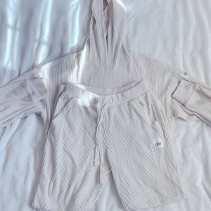 Alo Ribbed Long Sleeve and Jogger Set